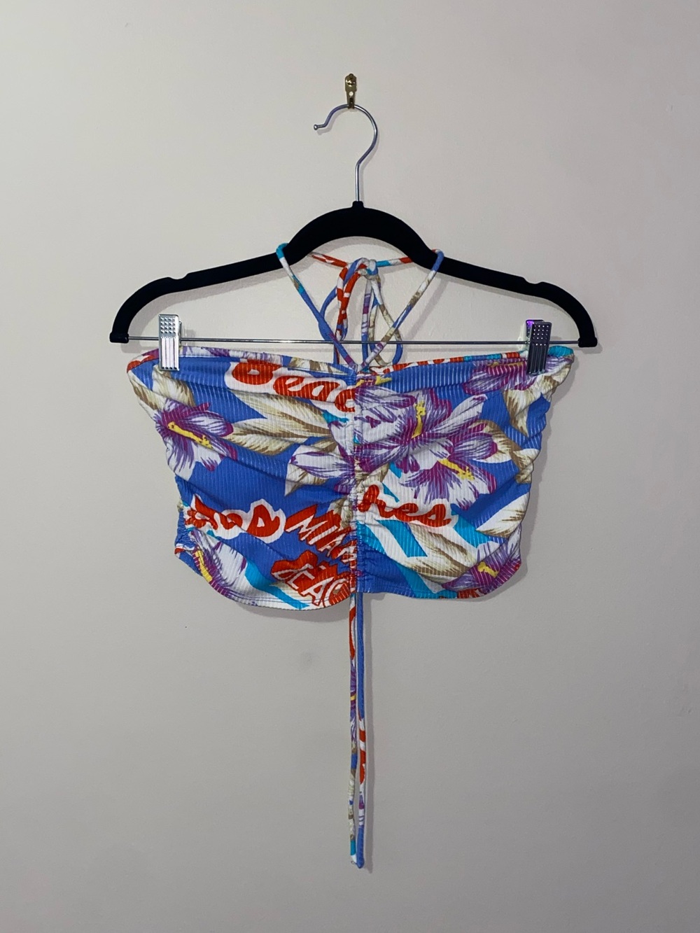 Retro Urban Outfitters Tropical Floral Halter Top Size Large - Beach, Summer